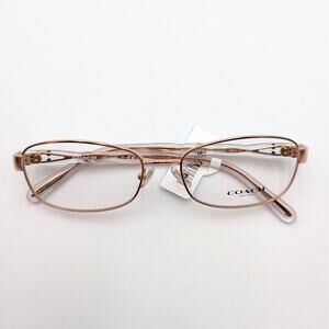 Coach Unisex Rectangle Eyeglasses HC5138 Rose Gold With Demo Lens 55-17-140
